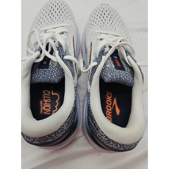 Brooks Ghost 16 Men’s Size 8 White Peacoat Orange Trainer Road Running Shoes - Picture 11 of 16